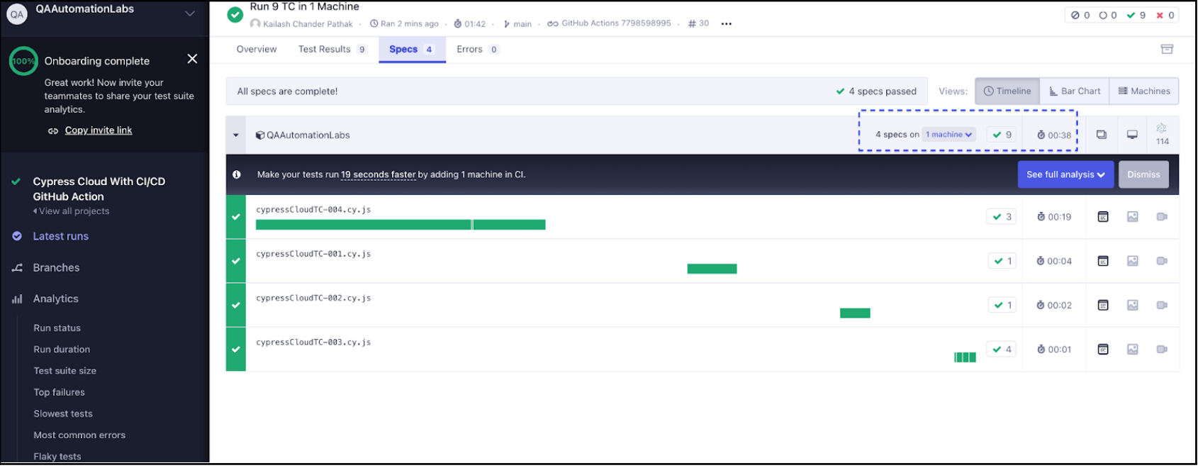 How to Execute Test Cases In Parallel with Cypress Cloud Using GitHub CI/CD Actions